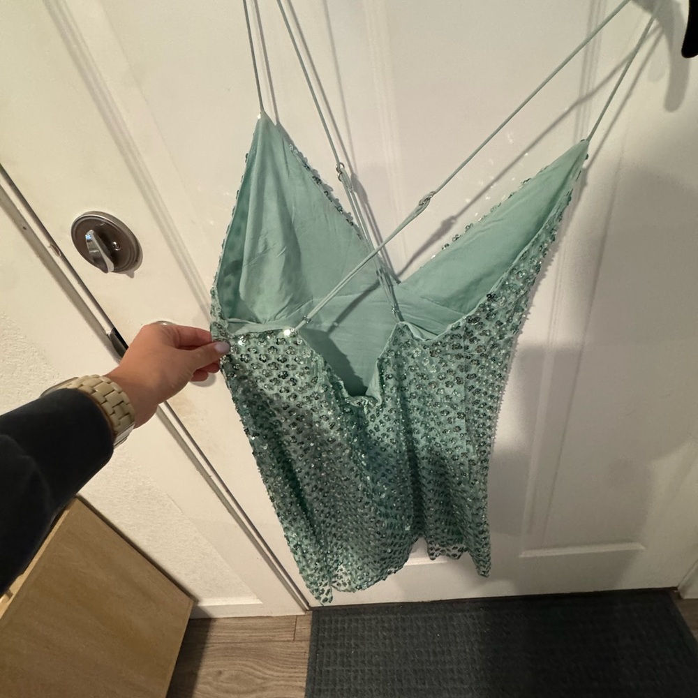 Superdown Light Green Sequin Top - image 2